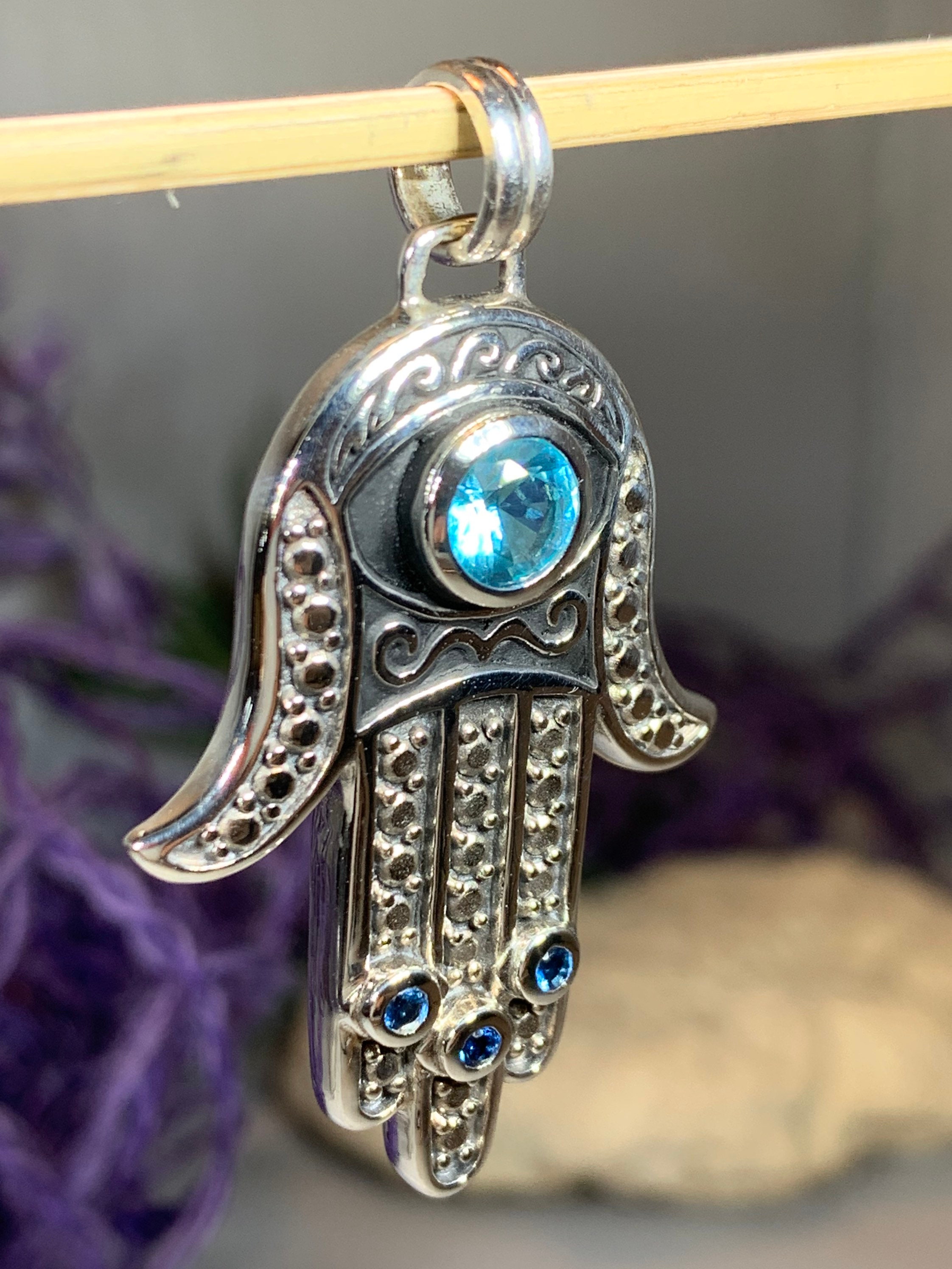 Hamsa Hand Necklace, Celtic Jewelry, Evil Eye Jewelry