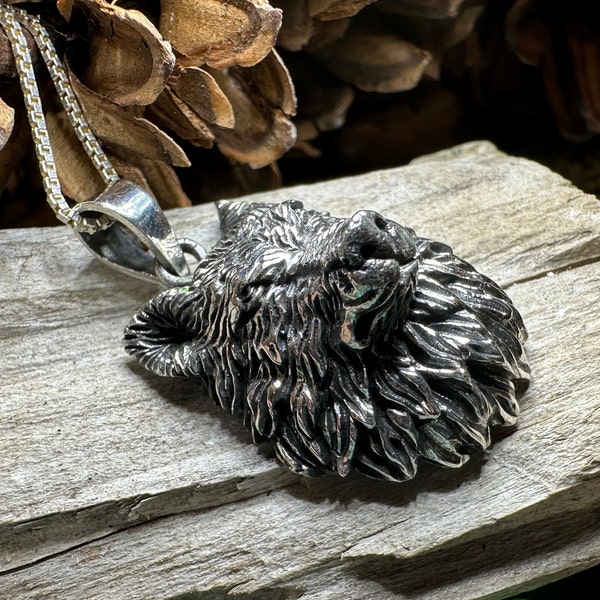 Wolf Necklace, Celtic Jewelry, Norse Jewelry, Pagan Jewelry, Viking Jewelry, Animal Jewelry, Lone Wolf Gift, Direwolf Jewelry, Dad Gift