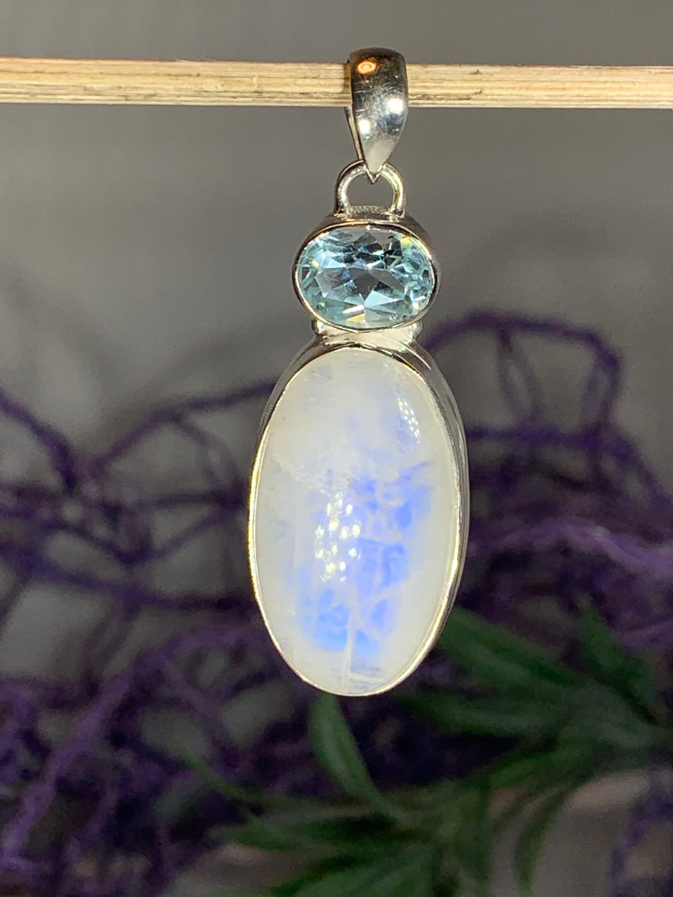 Moon Necklace Moonstone Pendant Celestial Jewelry Celtic Jewelry