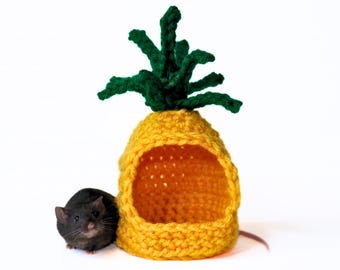 Pineapple Hideout for Mouse Cage Accessory for Small Pet Cage Toy for Fancy Mouse Hideout for Hamster House Washable Toy for Mouse House Toy