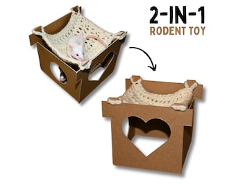 Small Animal Boredom Breaker for Hamster Toy for Pet Mouse Hideout for Pet Rodent Natural Toys for Small Animal Hammock Toy for Small Pets