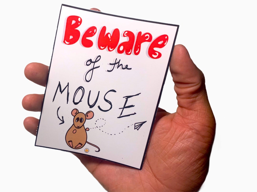 Reusable Pet Mouse Sign Poster Beware Pet Sign Made for Pet Cages Signs
