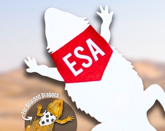 ESA バンダナ、アゴヒゲトカゲ用、ESA 爬虫類アクセサリー用カスタムハンカチ、爬虫類の飼い主への感情サポート ドラゴンアクセサリー