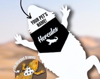 Custom Name Bandana For Bearded Dragons Name Accessories, Custom Handkerchief For Reptile Accessories, Personalized Bearded Dragon Accessory