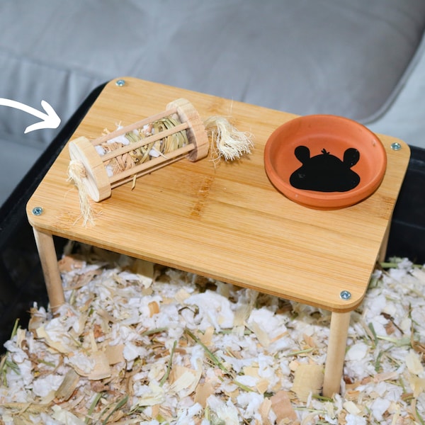 Hamster Cage Platform Wooden Toy For Hamster Cage Accessories For Pet Mouse Wooden Boredom Breaker Toy For Rodent Toys For Small Animals