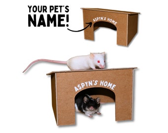 Small Animal Hideout for Hamster House Toy for Pet Mice House, Natural Hidey House for Pet Rodent Cage Accessory, Personalized Pet House Toy