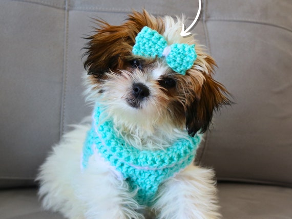 Dog Bow for Puppies Dog Hair Bows for Dog Collar, Cute Crochet Dog