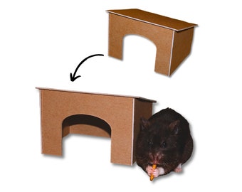 Small Pet Hideout for Hamster House Toy for Pet Mice House, Natural Hidey House for Pet Rodent Cage Accessory, Recycled Pet House Rodent Toy