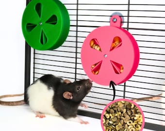 Foraging Wheel Interactive Feeder Toy for Small Pets | Small Animal Boredom Breaker for Rats, Hamsters, Mice, and More! Rodent Puzzle Toy