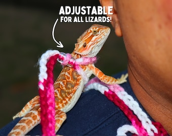 Bearded Dragon Leash for Bearded Dragon Adjustable Leash for Reptile Harness for Iguana Leash for Iguana, Lizard Harness for Lizard Leash