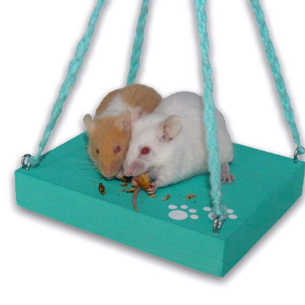 Wooden Swing Toy For Hamsters Cage Toys For Pet Mice Cage Accessories For Mouse Hanging Hammock Swing Toy For Mouse Cage Chew Toys For Rats