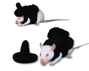 Rat Costume for Pet Rat Halloween Costume for Small Pet Halloween Costume for Rat Crochet Sweater for Rodent Witch Halloween Costume for Rat