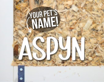 Pet Name Sticker For Cage, Custom Sticker For Pet Cage Cling, Removable Sticker For Pet Cage For Hamster Sticker For Reptile Cage Stickers