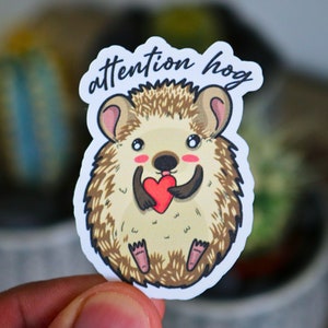 Egel sticker, aandacht Hog sticker, schattige huisdier sticker grappige herkenbare huisdier accessoires voor huisdier egel eigenaren, plakboek, sticker sticker