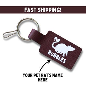 Pet Rat Keychain for Rodent Owner Personalized Gift for Fancy Rat Owner Gift for Pet Loss Gift for Pet Memorial Custom Keychain for Pet Rat