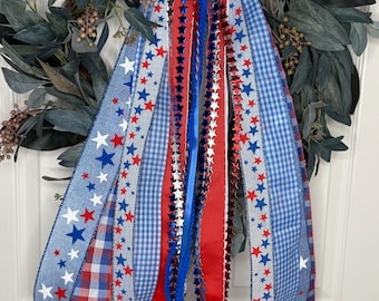 4th of July Wreath Ribbon - Coffee Filter Wreath- Ribbon Bundle-Red, Blue and White Ribbon Sets- Americana- Summer- Stars and Stripes