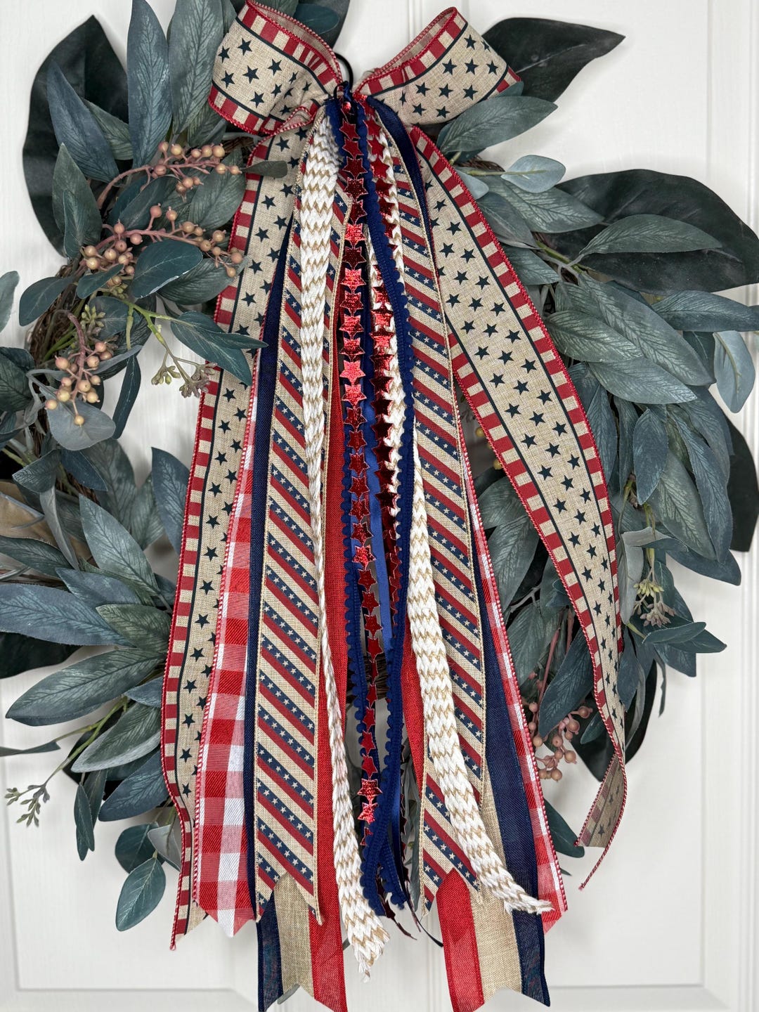 Us Ribbion Set 4th of July Wreath Ribbon 24