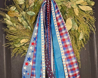 4th of July Wreath Ribbon - Coffee Filter Wreath- Ribbon Bundle-Red, Blue and White Ribbon Sets- Americana- Summer- Stars and Stripes