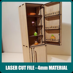 Modelo vectorial para máquina de corte láser, refrigerador/congelador para muñecas 1/6