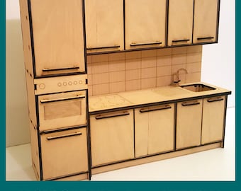 Puppenküche Schrank Modell: Laser Cut Vektor Plan (Digitaler Download)
