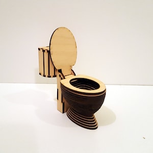 Toilet for 12 inch dolls, dxf, ai, svg files ready for laser cutting