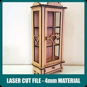 Muebles para muñecas/vitrina para muñecas de 12 pulgadas, archivos digitales listos para corte por láser.