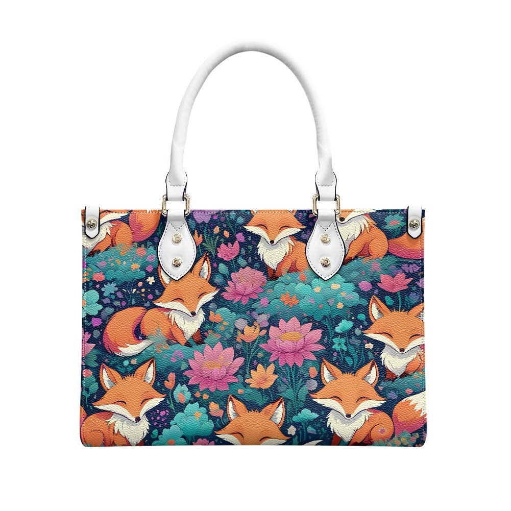 fox Leather Handbag, Gift for Mother's Day