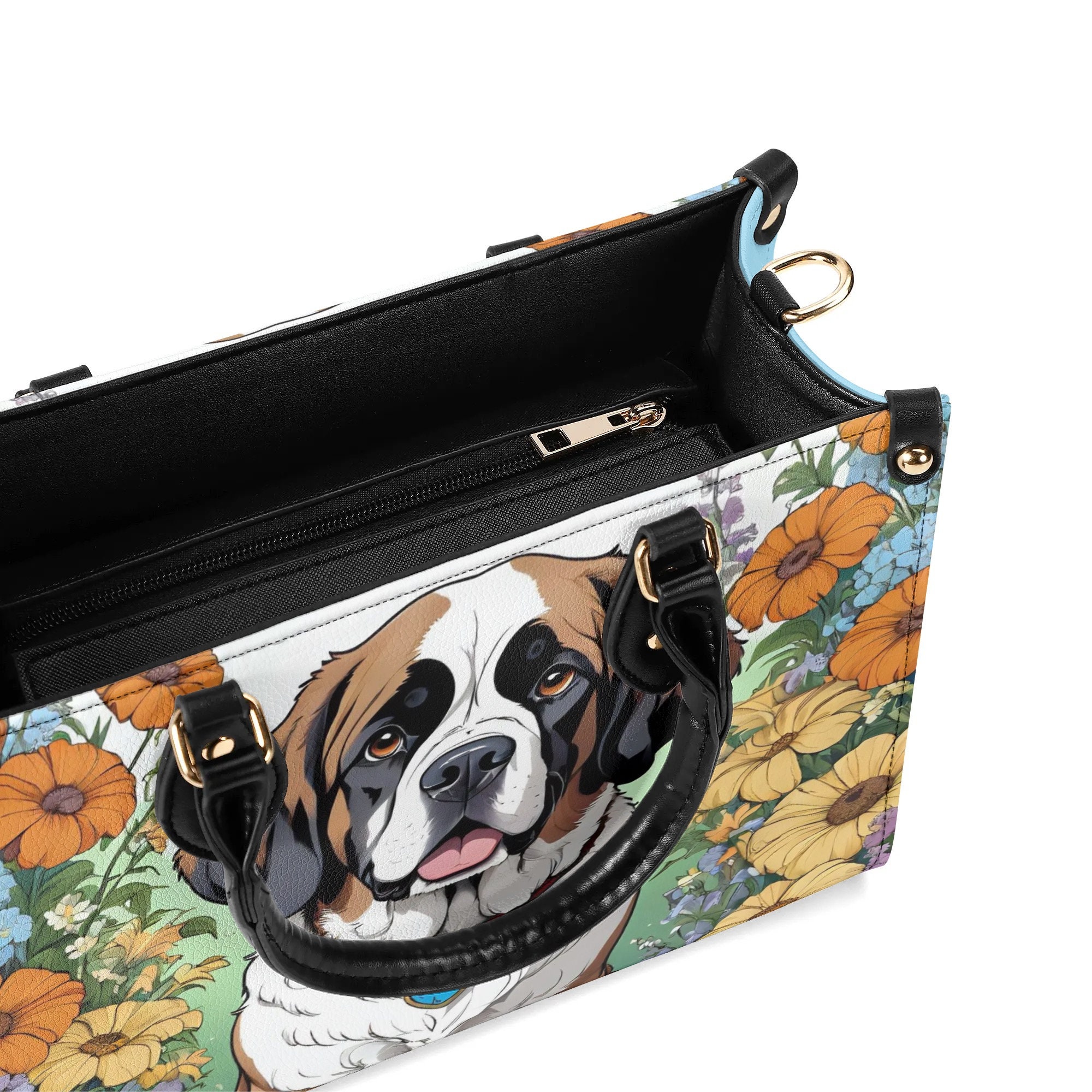 Saint Bernard Dog Leather Bags, Dog Lover Gift