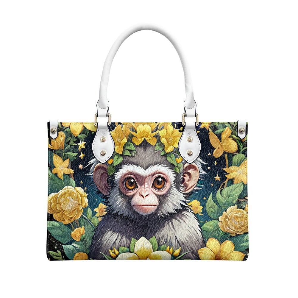 Monkey Leather Handbag, Gift for Mother's Day