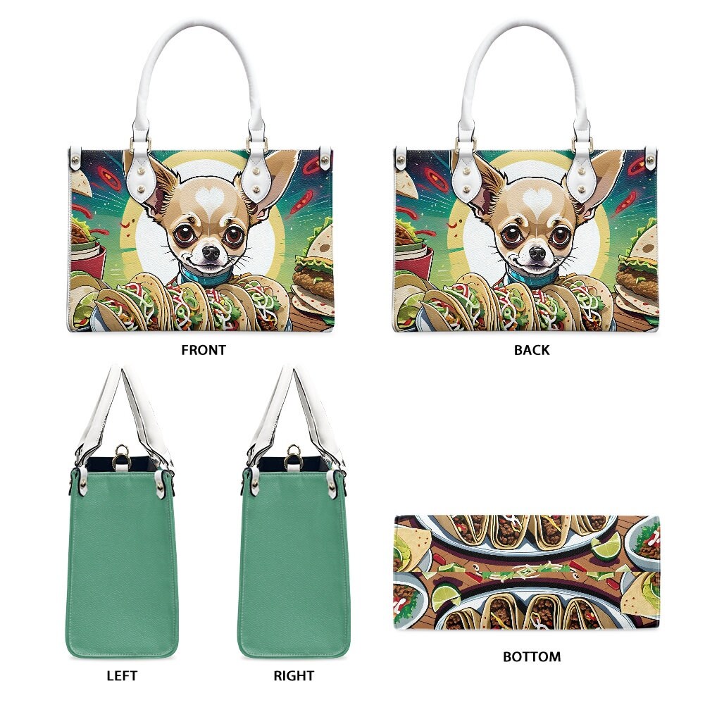 Chihuahua Taco Leather Handbag, Gift for Mother's Day