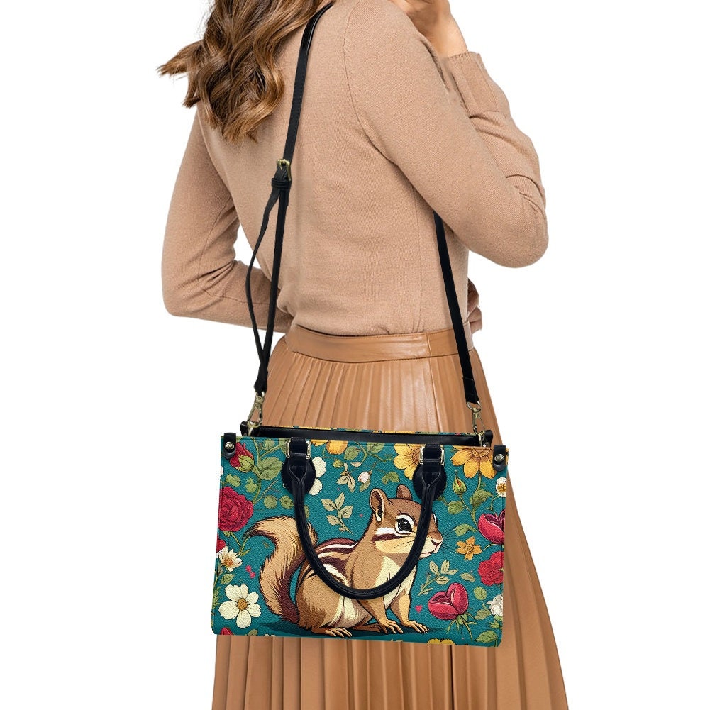 chipmunk Leather Handbag, Gift for Mother's Day