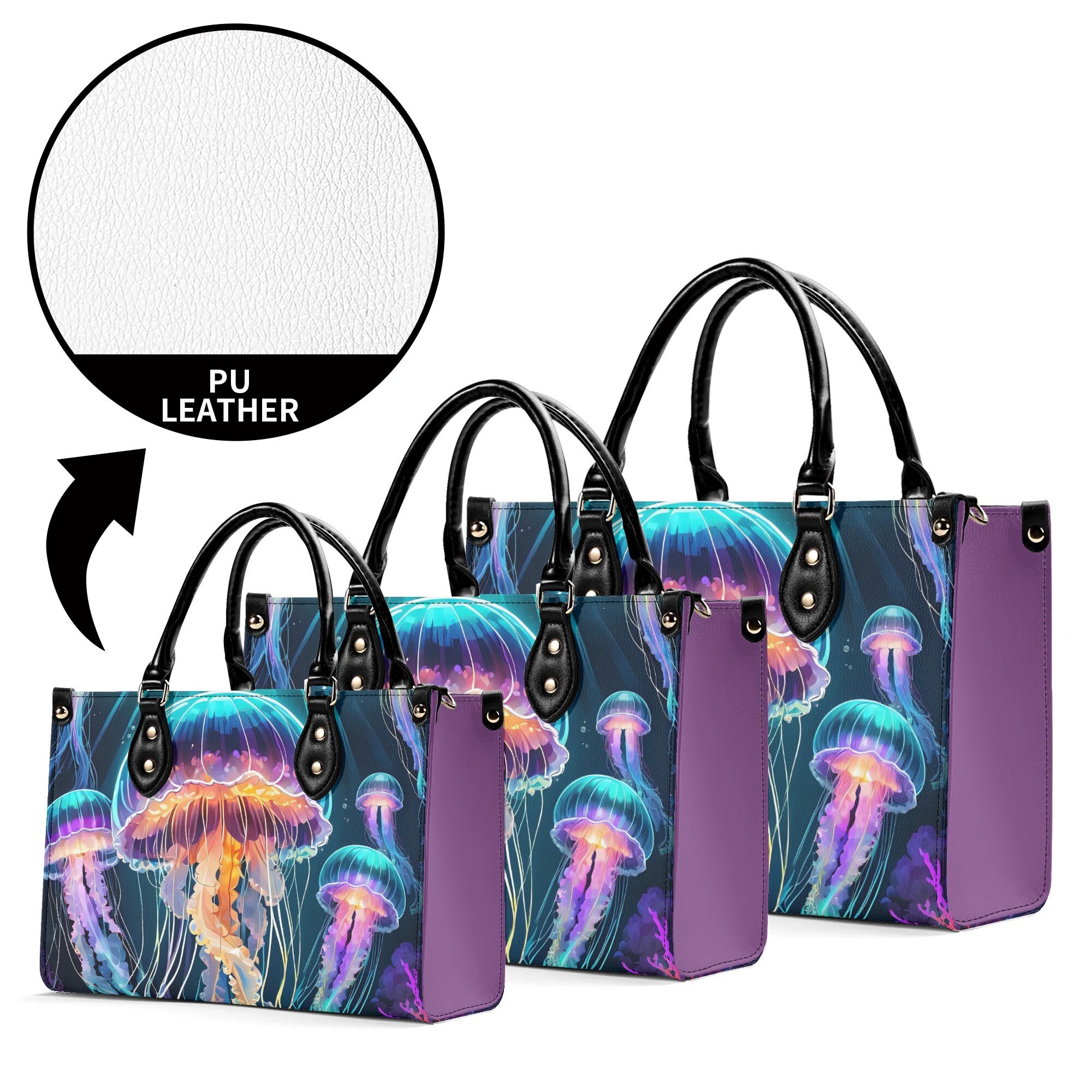 Jellyfish Leather Bags, Animal lover Gift