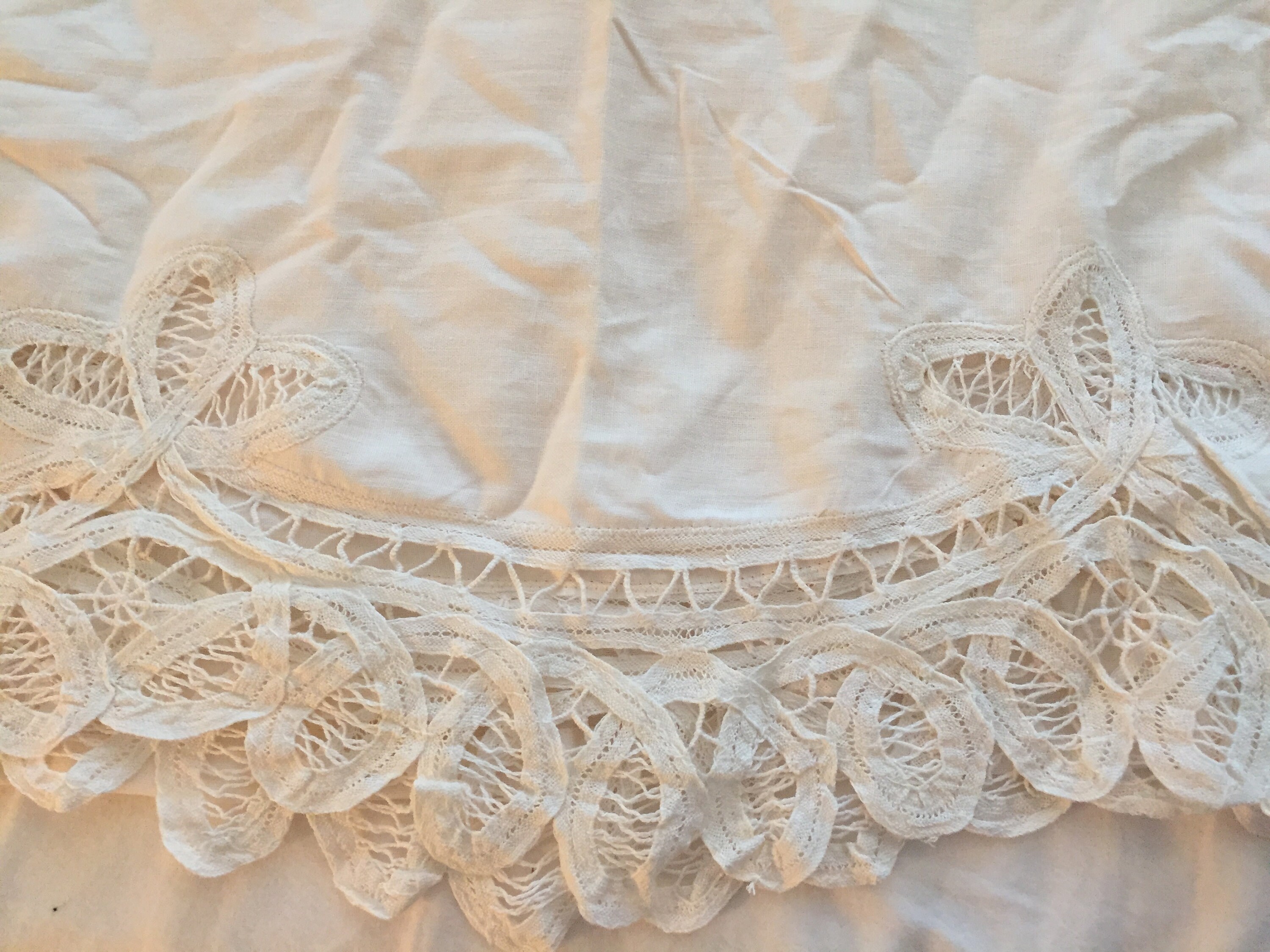 Full Size Offwhite Battenburg Lace Bedskirt Dust Ruffle Etsy