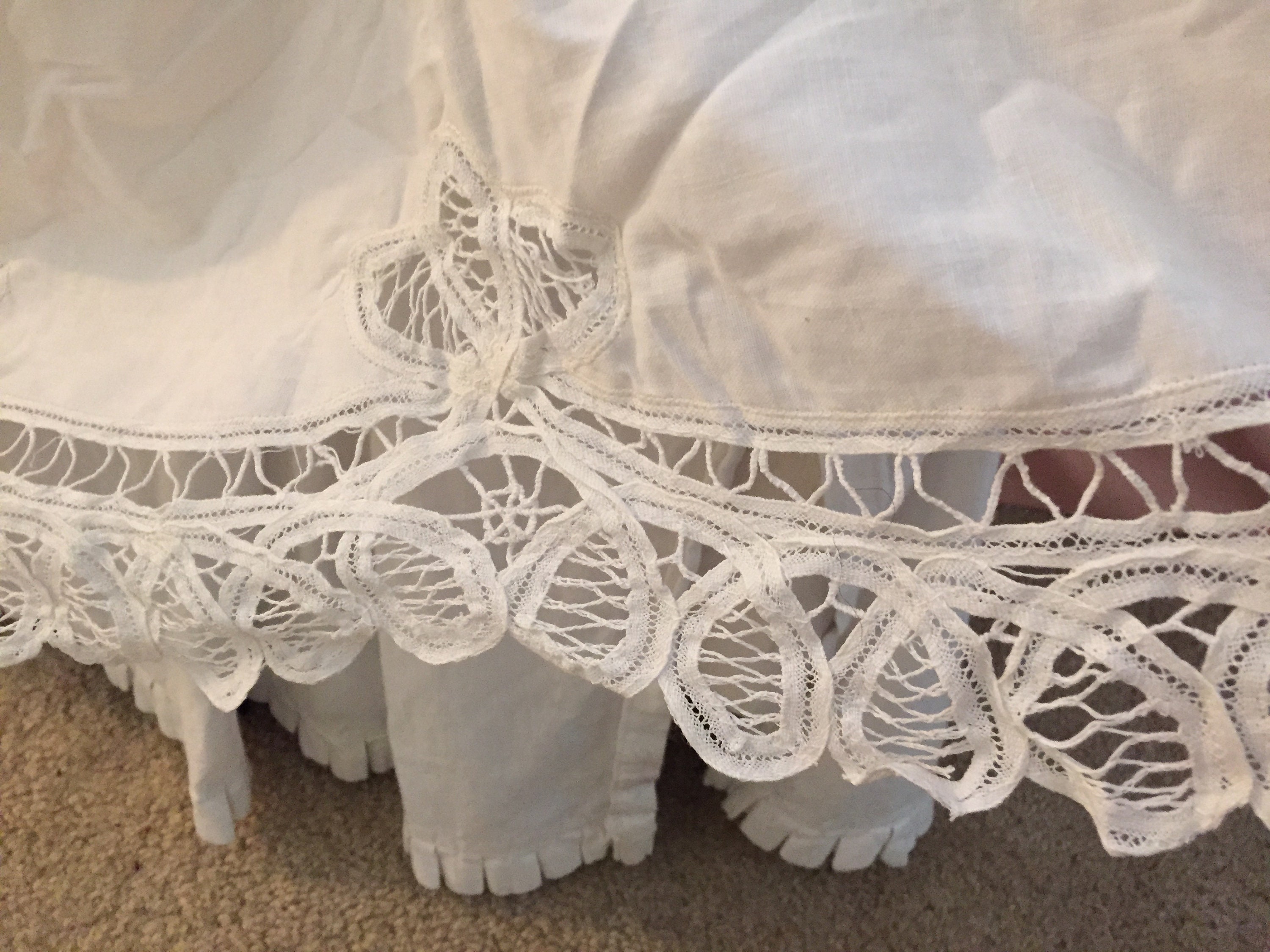 Full Size Offwhite Battenburg Lace Bedskirt Dust Ruffle Etsy