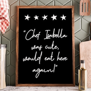 Chef Was Cute Print, Arte de pared para cocina, Chef Was Cute Comería aquí de nuevo, Decoración del hogar, Arte de pared para comedor, Citas sobre cocina, Impresiones de arte de pared