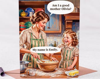 Funny Mother's Day Card for Mum | Humorous Retro Card, Wrong Name Joke Card for Mummy
