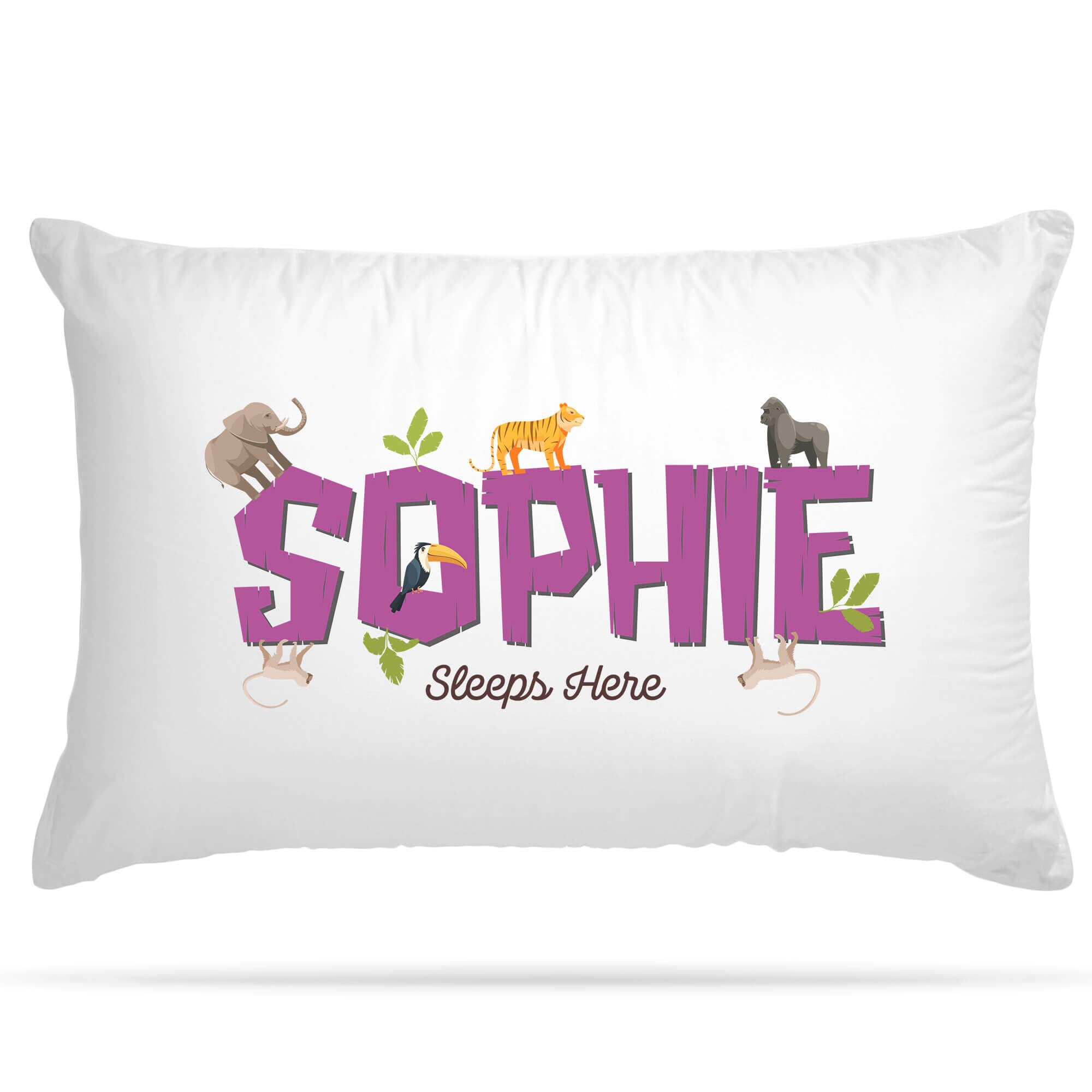 PERSONALISED Cushion Cover Pillowcase Kids Jungle Zoo Themed Etsy Australia