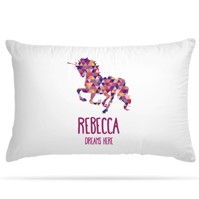 Shopsharks Personalised Pillow Case Cute Unicorn Any Name Print Gift for Kids Bedroom Decoration Boys and Girls 101