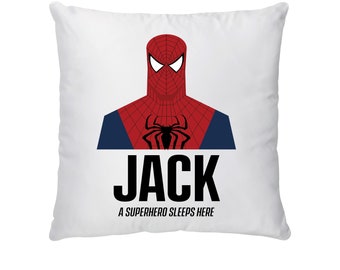 Customised Superhero Themed Cushion Cover with 18 Character Option Personalised Gifts for Girls & Boys Slumber Party Decoration Home Décor