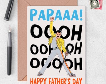 Funny Father's Day Card, Papa Bohemian Rhapsody, Personalised Dad Card, Fathers Day UK Gift