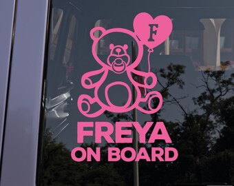 Baby on Board Car Sticker, Personalized Name Vinyl Decal, Custom Baby on Board Sign, New Baby Gift, Car Window Decal