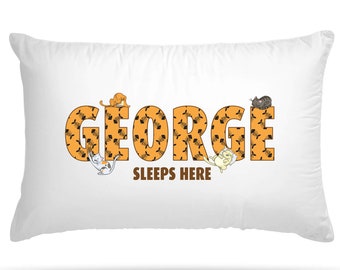Personalised Cute Cat Pillow Case With 2 Design & Add Custom Name - Cute Bedroom Decor Gifts for Girls - Party Decorations - Slumber Party