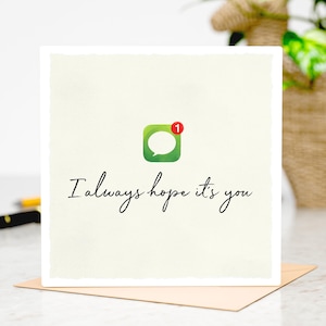 Tarjeta de Amor Romántica Personalizada - Siempre Espero que Seas Tú - Cuadrada 148 mm - San Valentín, Aniversario, Regalo Romántico - Texto Personalizado en el Interior