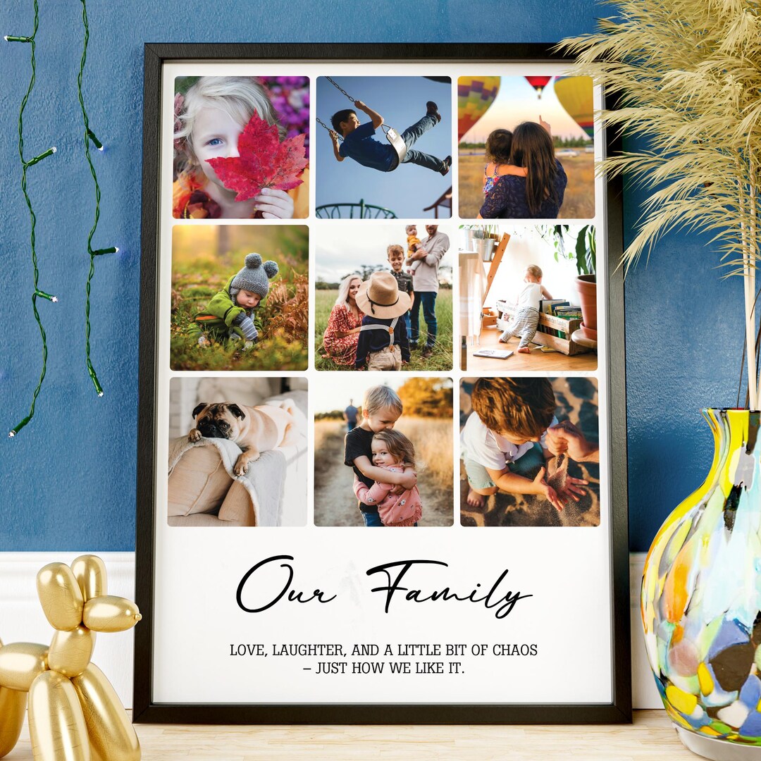 Personalised Family Photo Collage Print - Photo Poster Gift for Couples ...
