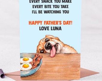 Funny Father's Day Card from the Dog, Personalised Dad Card, Dog Dad Gift, Card from Puppy for Daddy