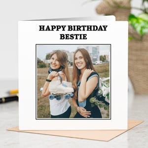Biglietto di auguri fotografico personalizzato per lui, lei, amico, sorella, anniversario, matrimonio, festa della mamma - Messaggio personalizzato e inserto fotografico