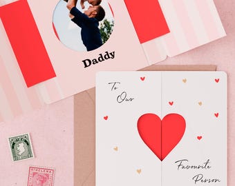 Heart photo card, personalised valentine gift | Anniversary Cards | Birthday Card