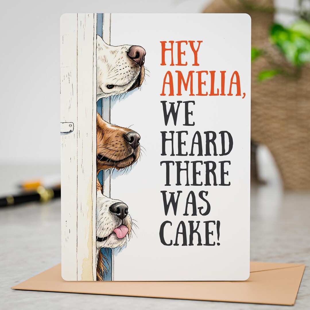 Funny Personalised Dog Birthday Card – Custom Name on Front – Dog ...