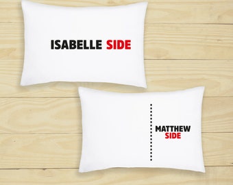 PERSONALISED Pair of Cushion Cover Pillowcase My Side Your Side Gift for Couples Custom Valentines Day Wedding Gift Anniversary