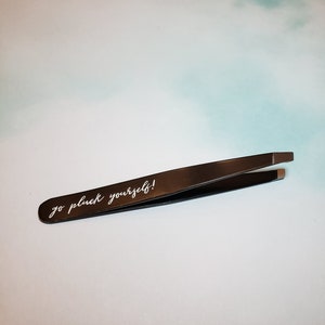 go pluck yourself! Slanted Black Tweezers